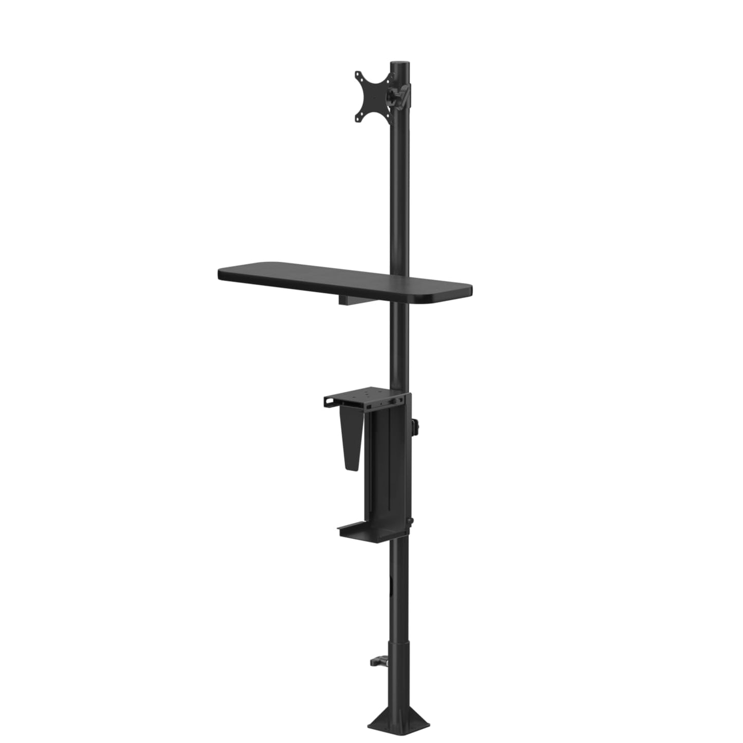 VERSATABLES Sentry Floor Mount Computer Station - Ergonomic Height Adjustable Workstation for Industrial & Office Use - Heavy Duty Space Saving Design with Secure Mount & Cable Management