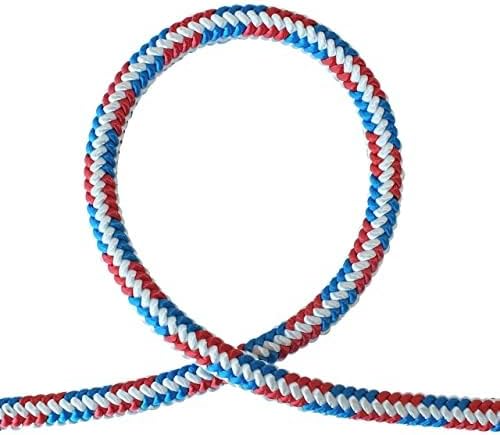 Pelican Rope 16-Strand 1/2 in (12.7 mm) Arborist-16™ Arborist Rope - 7000 lb MBS - Static Climbing Rope - Rescue Operations - High Visibility - 120 ft - Sewn Eye - Red White Blue - Made in The USA