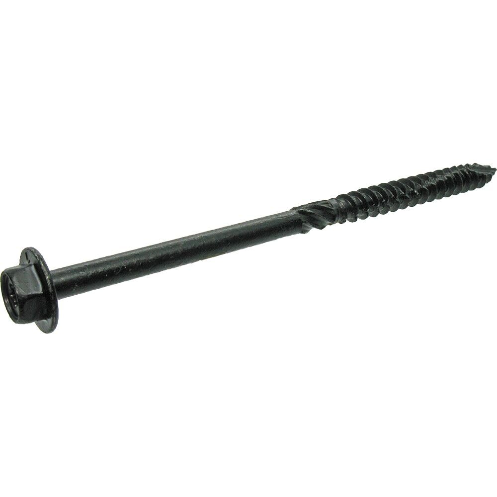 Grip-Rite Structural Screws for Exterior Structural Applications - with PrimeGuard Plus Coating - Coarse Thread Wood Screws - Hex Washer Head - 5/16" x 5" - 50 Count - GRSSHW516550