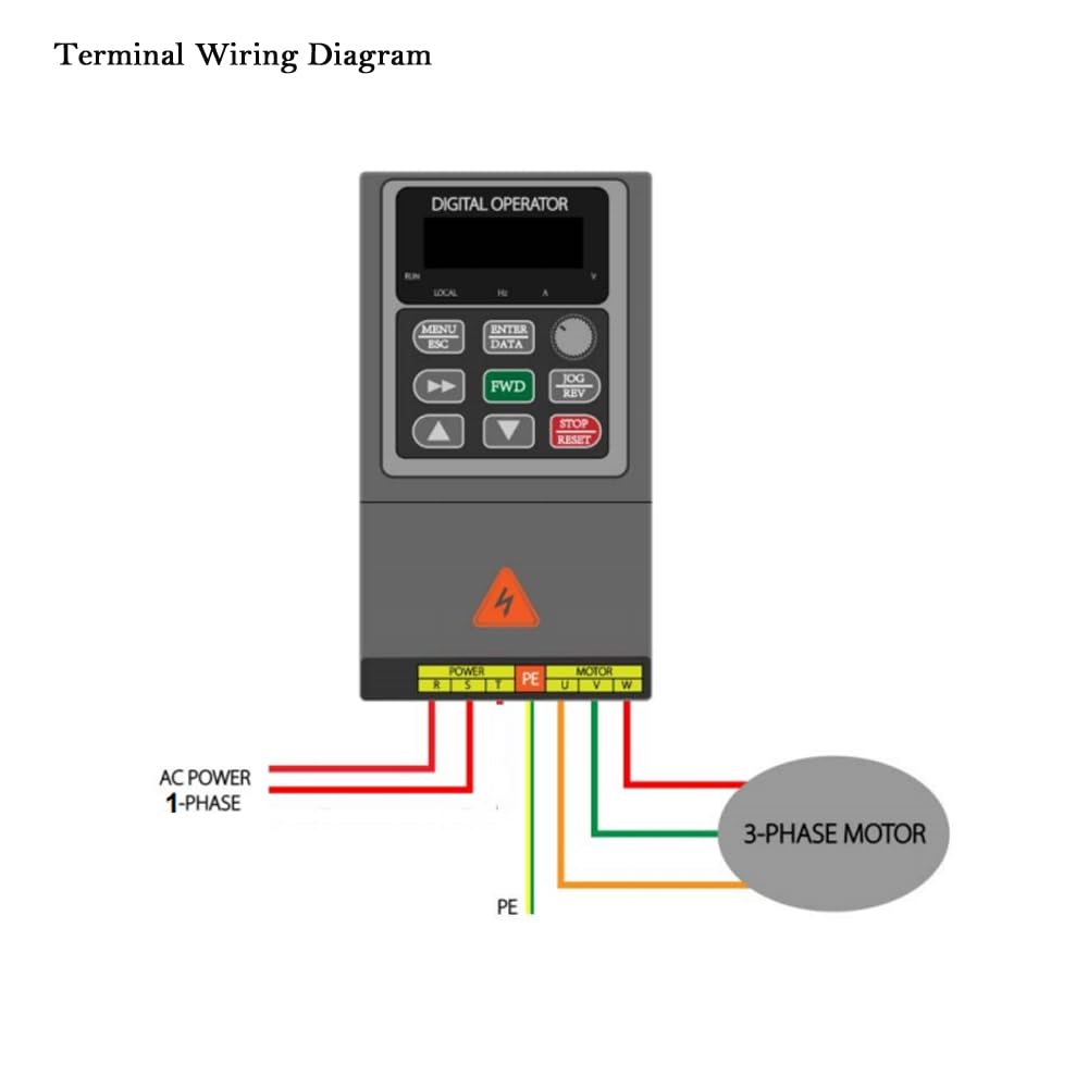 ATO 1hp VFD, VFD 220V Input 220V 3 Phase Output, 220-240V Single Phase to 3 Phase VFD Variable Frequency Drive for 3-Phase AC Motor Speed Controls(1hp 0.75kW 4.7A)