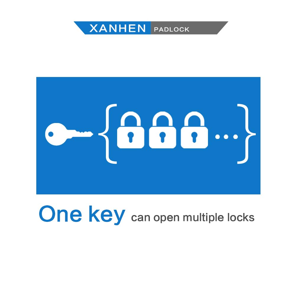 XanHen Keyed Alike Laminated Steel Padlocks, Standard Shackle, for Hasp, Shed, Fence, Storage Locker, School, Gym (100 Pack)