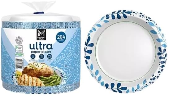 Ultra Dinner Paper Plates - 10 Inch Size | 204 Count for Convenient Dining Solutions