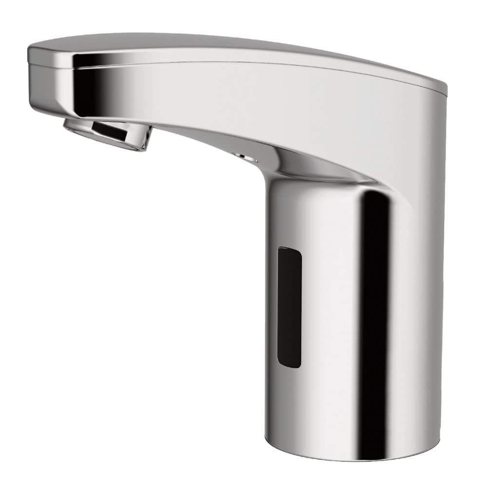 Sloan Optima EAF-350 Sensor Activated Touch-Free Faucet, Commercial Grade with Mounting Hardware - 0.5GPM Battery-Powered Deck-Mounted Mid Body, Polished Chrome Finish, 3335110