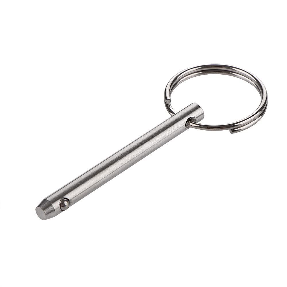 2 Pack Quick Release Pin, Diameter 3/16"(4.8mm), Overall Length 2"(51mm), Usable Length 1-1/2"(38mm), Full 316 Stainless Steel, Bimini Top Pin, Marine Hardware