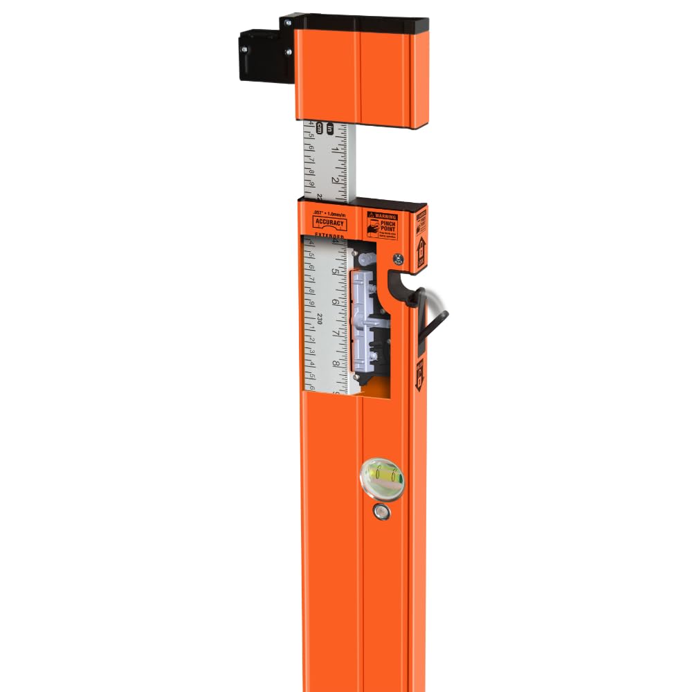 Johnson Level & Tool 5800-0610P 6FT - 10FT Extendable Plate Level, Triple-Secured Mounting System