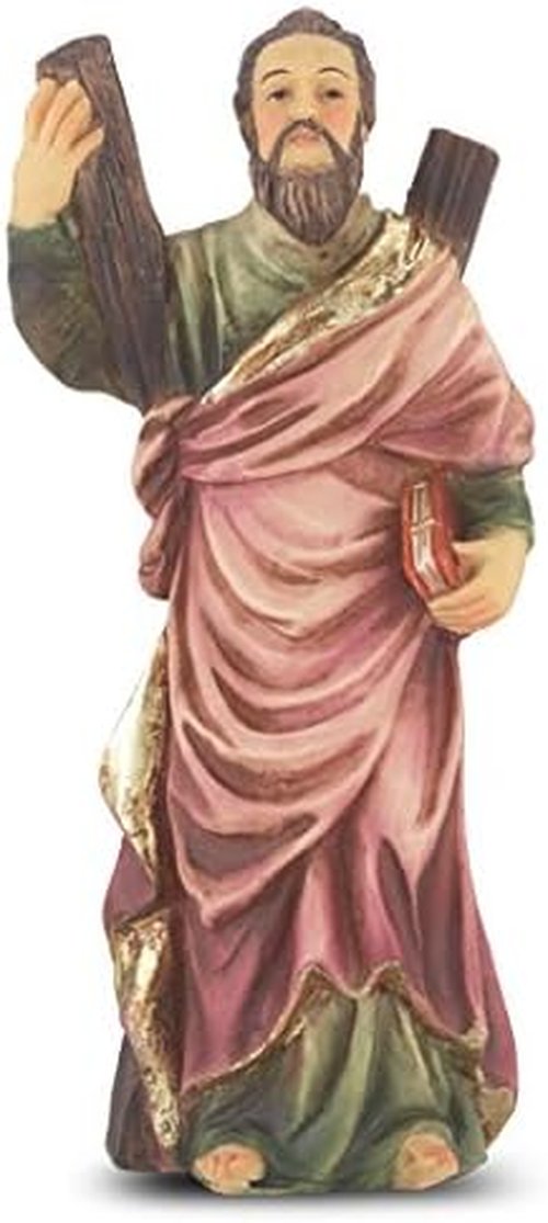 FERGRELM 4" St. Andrew Statue - Includes Prayer Card for Spiritual Inspiration