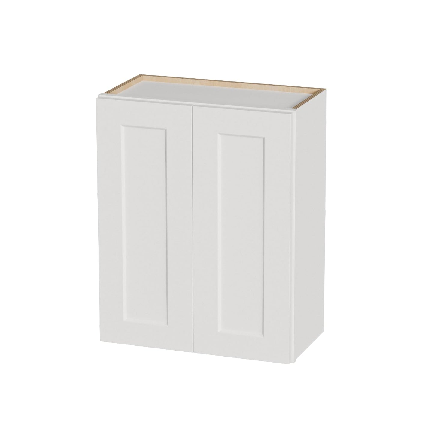 Kisart Laundry Room Cabinets Wall Mounted with Doors & Shelves, Solid Wood RTA Medicine Storage Cabinet, 24Wx30Hx12D Inch White Shaker Hanging Cupboard, Space-Saving for Kitchen, Bathroom, Garage