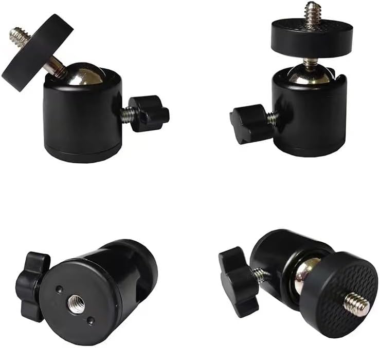 ThtRht 3 Pack 1/4'' 360 Mini Ball Head Screw Swivel Tripod Head Mount Degree Rotating Base Adapter Ballhead for Camera