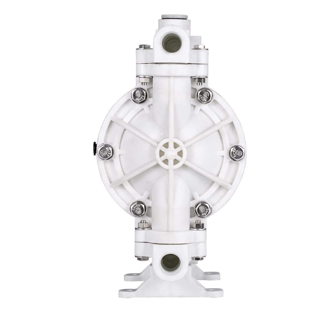 HOTSTORE Air-Operated Heavy Duty Double Diaphragm Transfer Pump 1/2" Inlet & Outlet, 13GPM Polypropylene Air Operated Pneumatic, 1/4" Air Inlet for Diesel, Grease, Kerosene & Oil