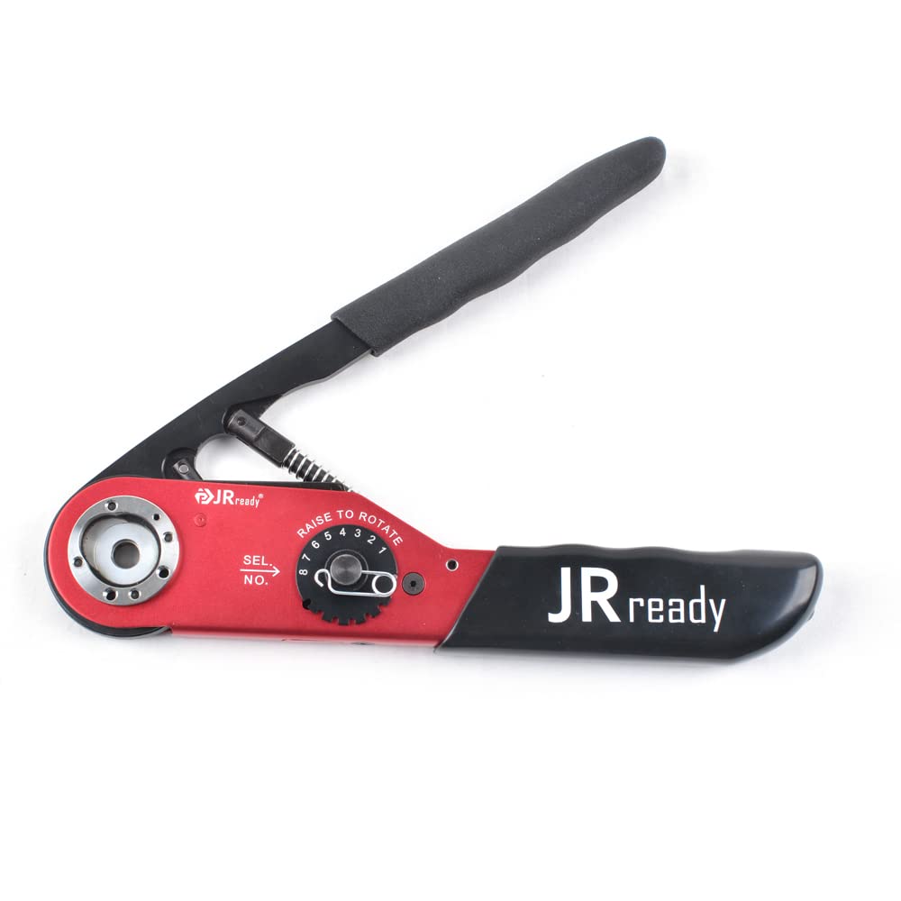 JRready ACT-M309 Hand Tools Cable Crimping Tool Industrial Mid-Current Range Adjustable Indent Crimp Tools Heavy Duty Crimpers Hand Terminal Crimping Tool 8-18AWG