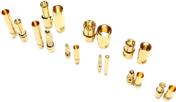 sjgqwt 20pcs/lot 2.0mm 3.0mm 3.5mm 4.0mm 5.5mm 6.0mm 8.0MM Plug(3.0mm) Gold bu/*llet Banana Connector