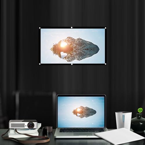 VBESTLIFE 60inch 16:9 60 inch Thicken Portable Non Crease Foldable Projection Screen,Soft White Polyester Projector