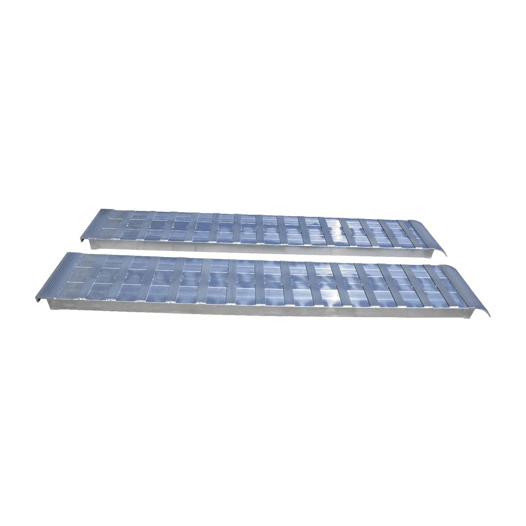 GEN-Y Hitch Extreme Duty Aluminum Loading Ramps - Set of 2, 6 Feet Long x 15 Inches Wide, 10000 LBS Capacity, Hybrid Hook and Plate Ends, Serrated Cross Rungs for Maximum Traction