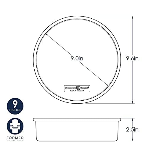 Nordic Ware 9" Round Non-Stick Cake Pans - Durable Aluminum, Perfect for Baking (2 Pack)