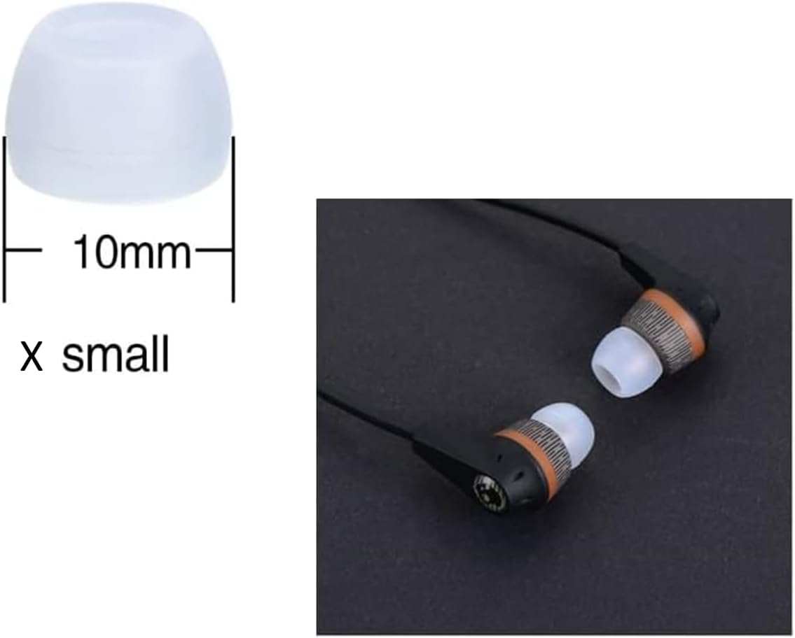 Zotech 10 3.8mm 3.8mm -4.8mm) Clear Ear Tips for in-Ear Headphones, Extra Small Kids Size Pairs Soft Silicone Earbuds