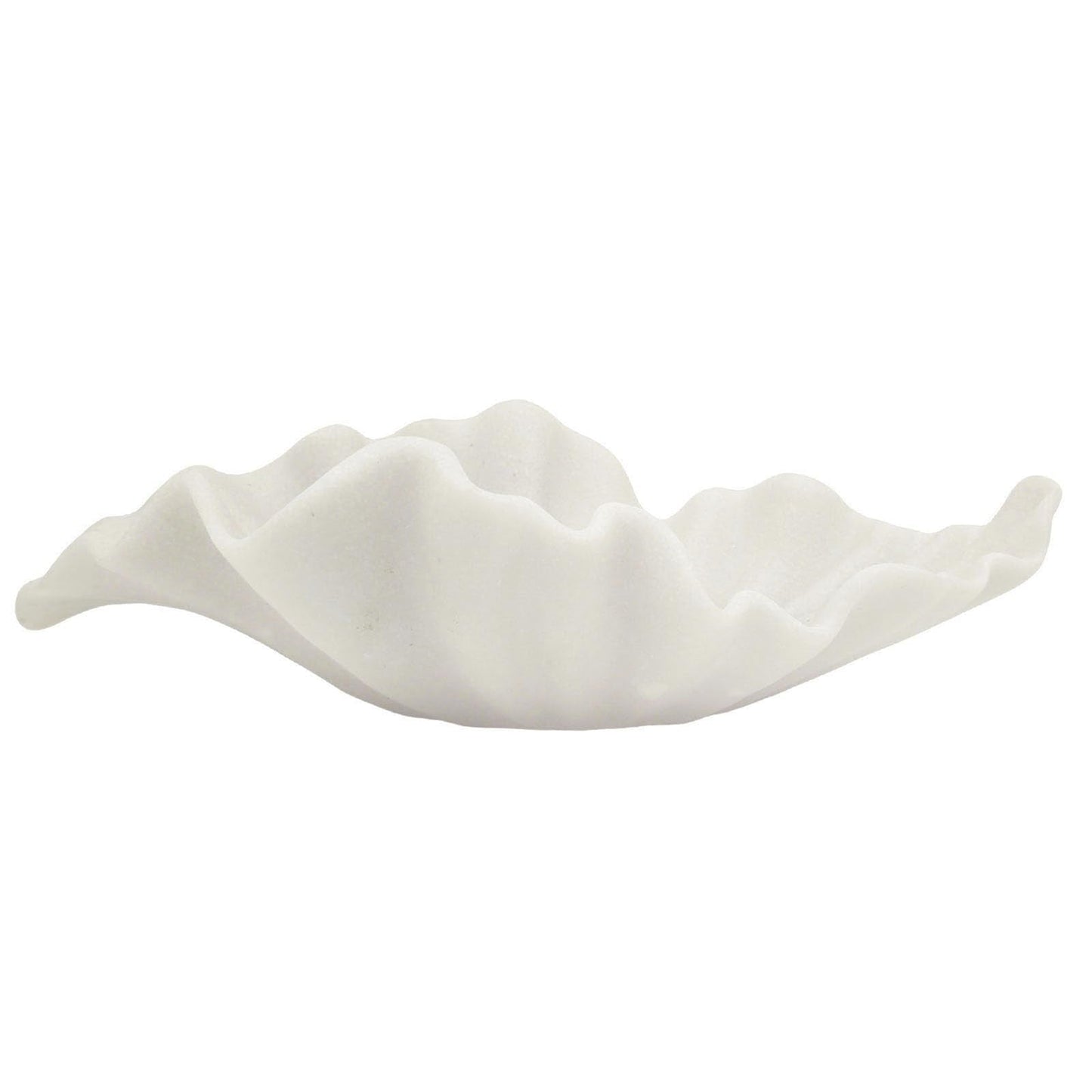 CSjihua Off White Large Decorative Bowl - 16” Fruit/Key/Purse Bowl for Home Decor - Coffee Table & Entryway Table Decor - Scalloped Ruffle Bowls - Unique Centerpiece Bowls(Big)