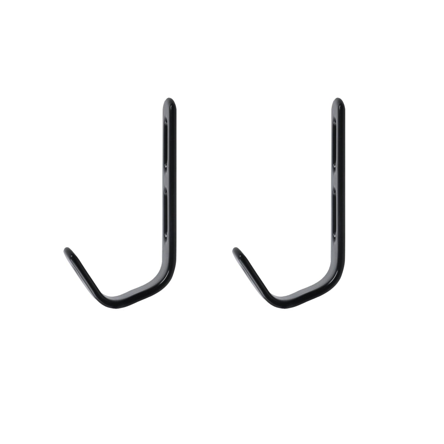 Coshar 4Pcs Stainless Steel J Hook Black 1-1/4 Inch PVC Coated Metal Hardware Brackets Garage Storage Utility Hooks for Bed Decor, Garage Storage, Cable Tool Organization - Black 1-1/4 Inch