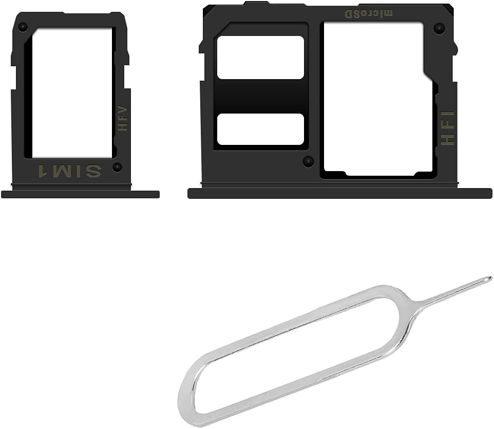 AceSoft A6 SM-A600T1 Replacement Standard Durable SIM and Memory Card Tray Holder w/SIM Card Ejection Pin Compatible