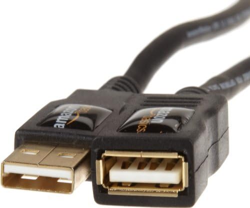2.0 480Mbps 6.5 Amazon Basics USB-A Extension Cable, Male to Female, Transfer Speed, Foot, Black