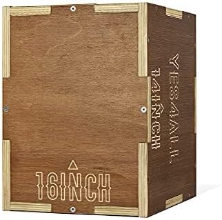 Yes4All Plyo Box, 3-in-1 Wooden Box Jumps for Home Gym (12/14/16?¯in), 450 lbs Boxes Step Up with Smooth Edges & Wide Built-in Handles for Jumping, Strength Training, Lunges, Squats, Dips