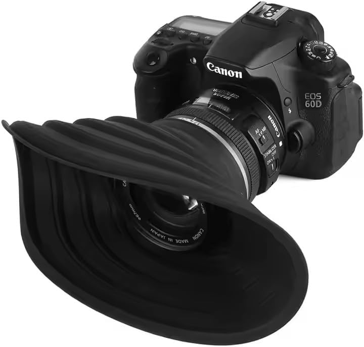 Generic 50mm 70mm Anti Reflection Lens Hood - Universal Rubber Camera Hood for DSLR & Mirrorless, Anti-Glare & Glare