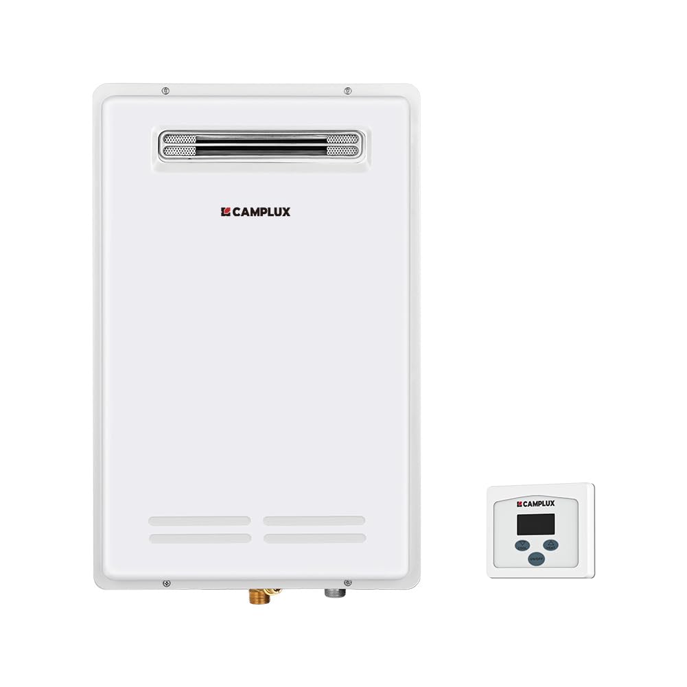 CAMPLUX Climatech 5 Tankless Water Heater Gas Outdoor 5.28 GPM Up to 6.4 GPM, 150,000 BTU, CSA Certified On Demand Instant Tankless Hot Water Heater Natural Gas, Outdoor Installation, WA528