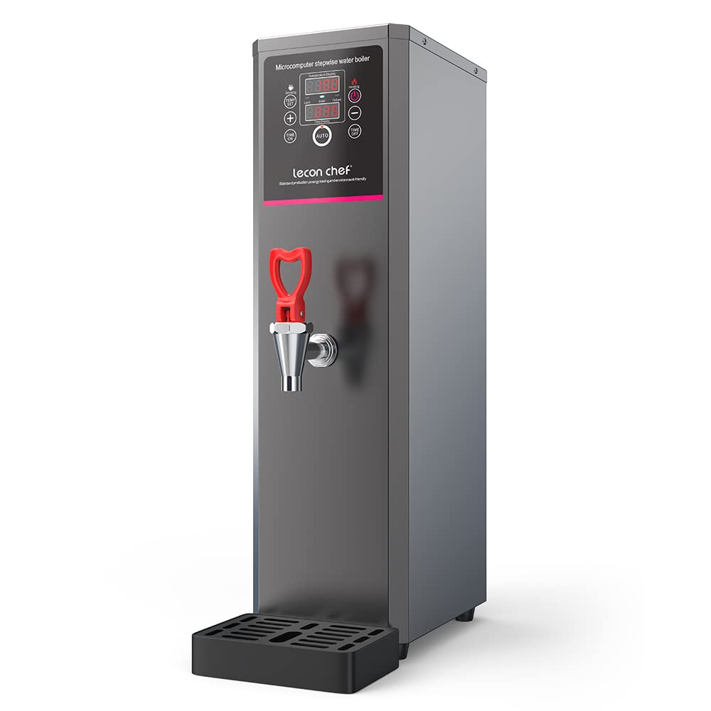 Lecon Chef Water Boiler Eletric Commercial Hot Water Dispenser Countertop with Filter Black Automatic 15L 1500W Fast Heating for Restaurant, Home, Office