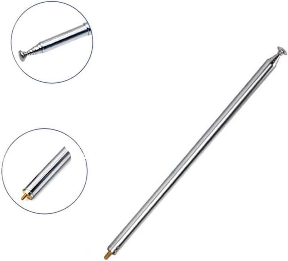 XVTHOAKU 7 M3 Sections Telescopic AM FM Stainless Steel Male Thread Antenna Portable Radio Antenna Replacement