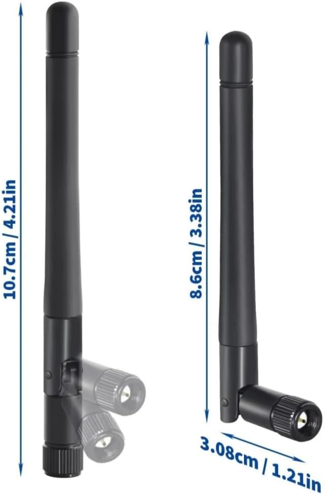 TREADALT-TEC 2X 2.4GHz 5GHz 5.8GHz 8dBi Dual Band WiFi SMA Male (pin in Center) Antenna for Wireless Video Security IP