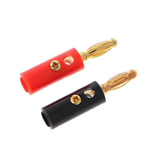 VizGiz 10 Pack Banana Plugs Replacement Screw On Type Banana Speaker Plug Connectors Audio Jack for Speaker Wire Wall