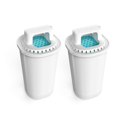 HOMEWATER Pitcher Replacement Water Filter Cartridge, White, BPA-Free ABS Material, 2-Pack, 10-Cup Pitcher Compatible (FG-RF-PITCHER-2PK)
