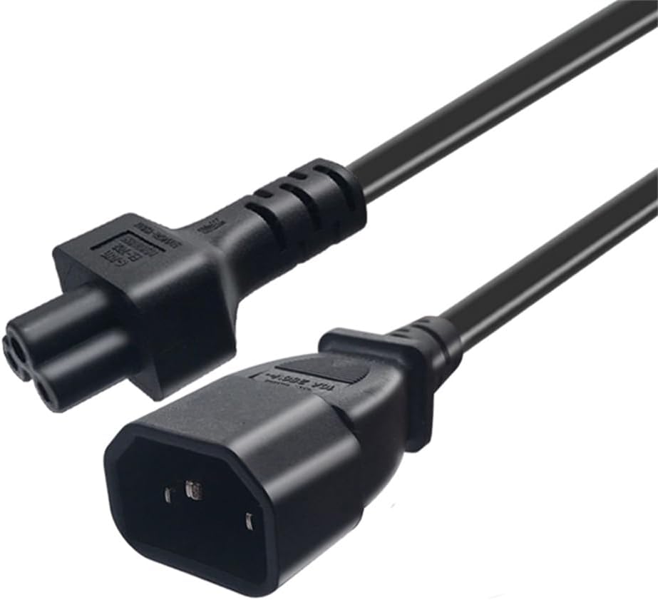 TEWOXIN 0.3M C14 C5 250V 10A, (0.3M C14 C5 IEC to Power Cord, for Laptop Power Supply, Monitor, Printer and More