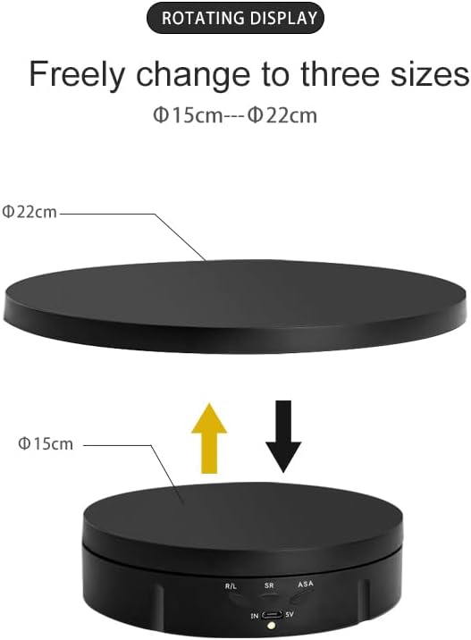 fotoconic 5.9in-8.66in Rotating Display Turntable with Remote Control Speed and Direction for Photography Crafts