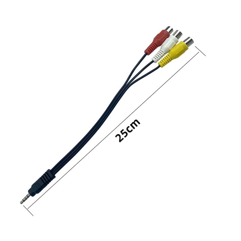 FANTIA 3.5mm 3 25cm, MP3 to RCA AV Adapter Cable - Black, Plug and Play, Compatible with TV, Stereo, Camcorder, Player