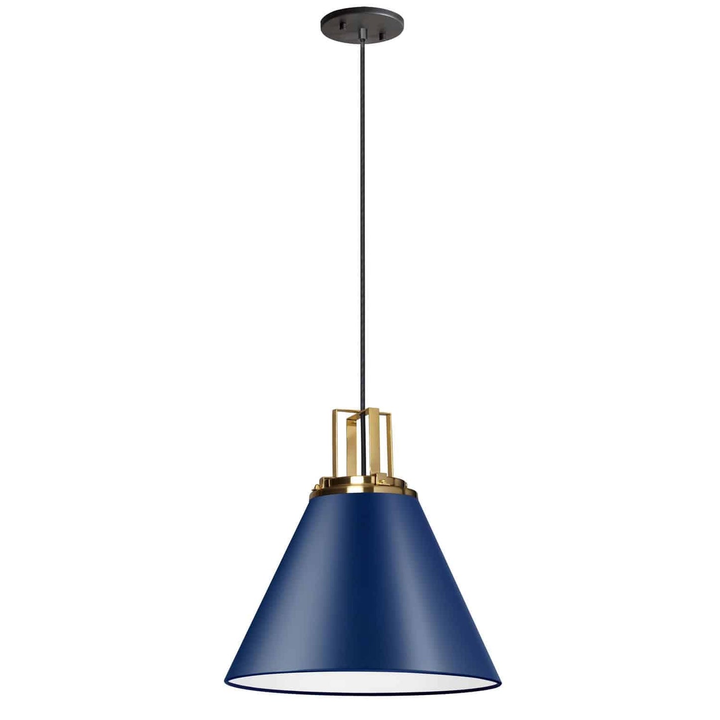 Dainolite Pendant Light SNS-141P-CB-AGB Aged Brass Cobalt Blue Finish