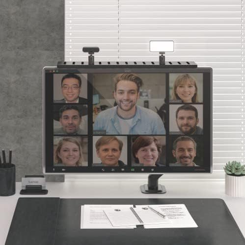 MDS12-2 Mount Plus All-In-One VESA Compatible Monitor Shelf for Device Organizer | Perfect for Online Meetings and Live