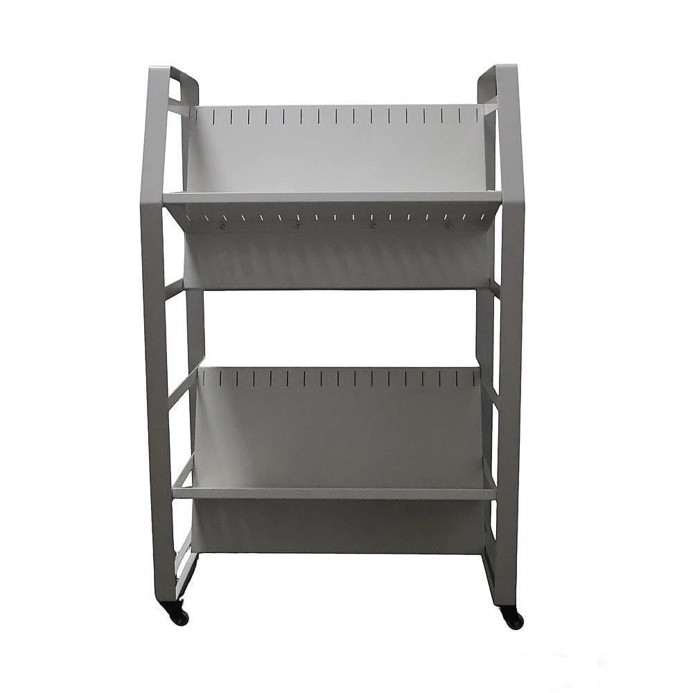 32 Device Mobile Charging Cart，Metrixpio Double-Layered Rolling Computer Cart with Socket Portable Ipad Storage & Laptop Cart for Teachers & White-Collar Workers