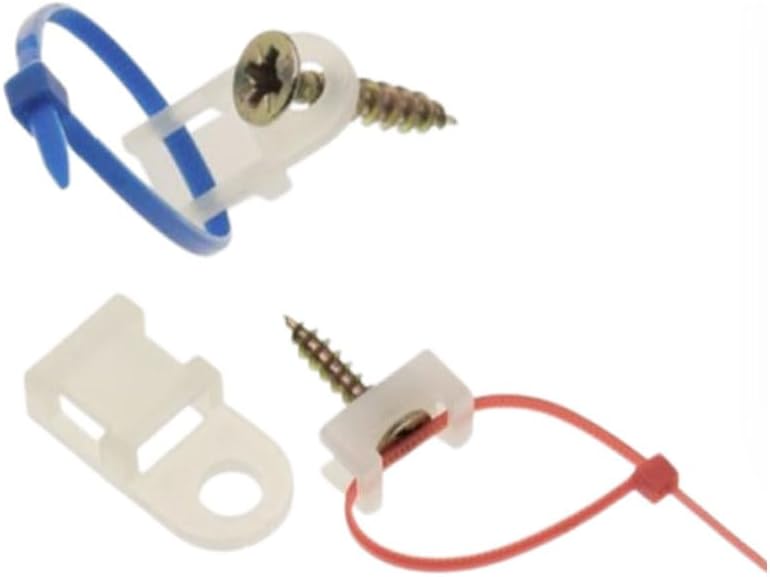 XVTHOAKU Kit-50 50 6" 50 White Cable Zip Tie Mounts Pcs Cable Zip Tie Saddle Type Mounts Base With Pcs Cable Ties