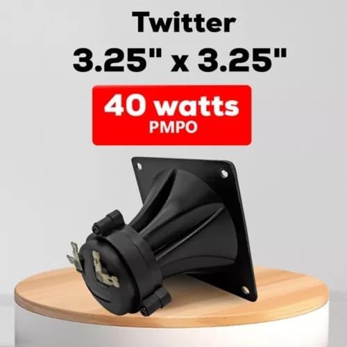 UCCKEYI 4 Pack 3.25" inch 3.25" 3.25" Flush Mount Square Super Horn Tweeter Speakers x Car Home Audio