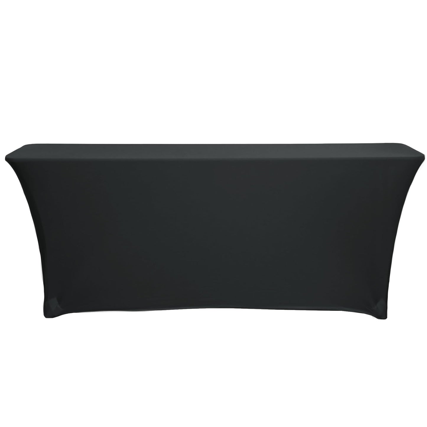 YOUR CHAIR COVERS - Spandex 6 Ft x 18 Inches, Narrow Classroom Open Back Rectangular Training Stretch Tablecloth - Black