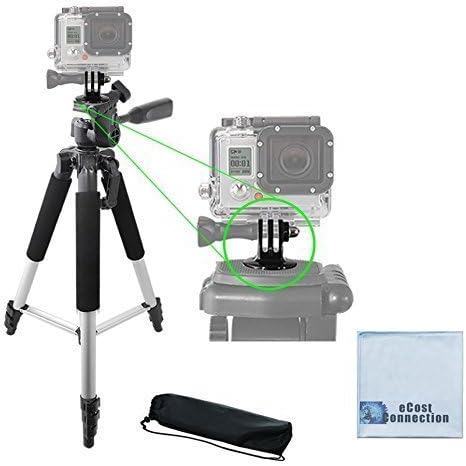 eCostConnection 57" Inch Aluminum Tripod + Tripod Mount for ALL GoPro HERO Cameras + Microfiber Cloth
