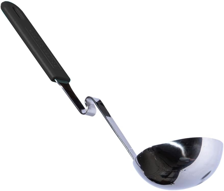 Souper Cubes | Lori Greiner No Mess Stainless Steel Soup Ladle - Silicone Handle, Charcoal Color