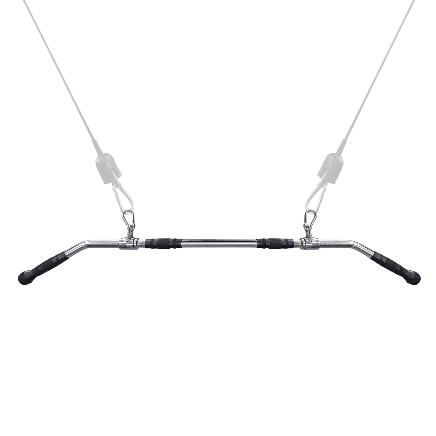 plzzree 48'' LAT Pull Down Bar: Rotating Double Hooks for Dual Pulley Cable Machine - Tricep Press Down Long Bar Pull Down Attachment for Home Gym, 11.8 Lbs