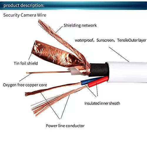4 Pack 60 Feet BNC Video Power Cable,BNC Extension Wire Video Security Camera Wire with Connectors for CCTV Camera DVR
