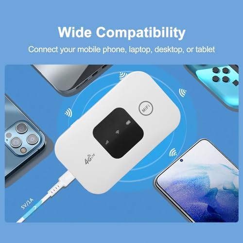 ciciglow 10 2100mAh Mobile Hotspot, Portable Travel Router Supports Users at The Same Time, Pocket Device with Large