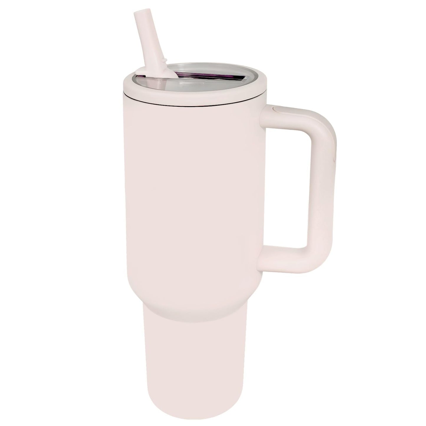 Shoindary Leak Proof 40 oz Flip Straw Tumbler with Handle - Fits in Cup Holder, Reusable Vacuum Insulated Stainless Steel with Rubber Base & BPA Free Lid - Gifts for Women & Men(rose quartz1)