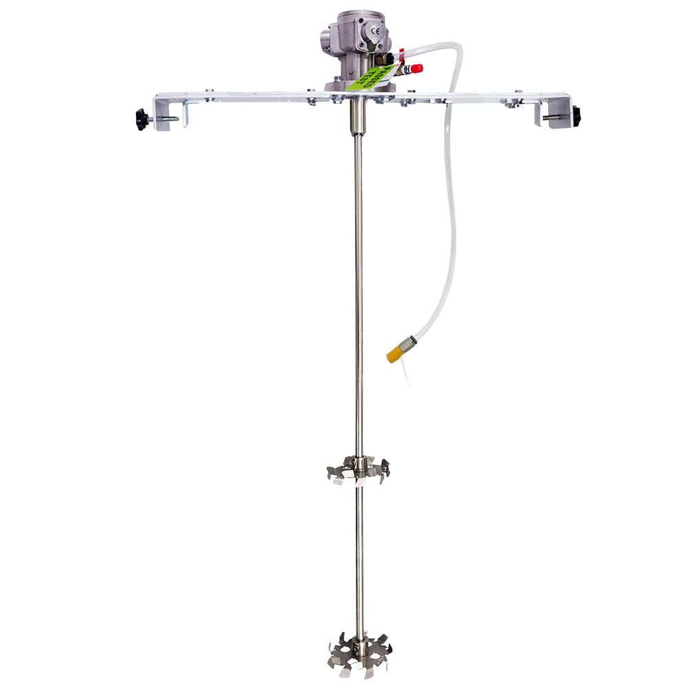 COSMOSTAR 1/8HP 55 Gallon Pneumatic Agitator Adjustable Drum Bucket Paint Mixer| Pneumatic Bracket Mixer, Paint Stirring Machine Bracket Air Agitator Paint Mix Tool, Tank Barrel Air Mixer