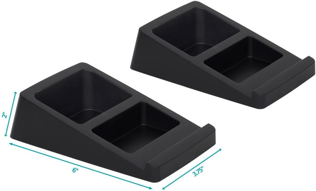 Monoprice 15 Tilted Wedge Desktop Speaker Stands (Pair) for Small Sized Speakers, Anti-Vibration, Degrees of Tilt