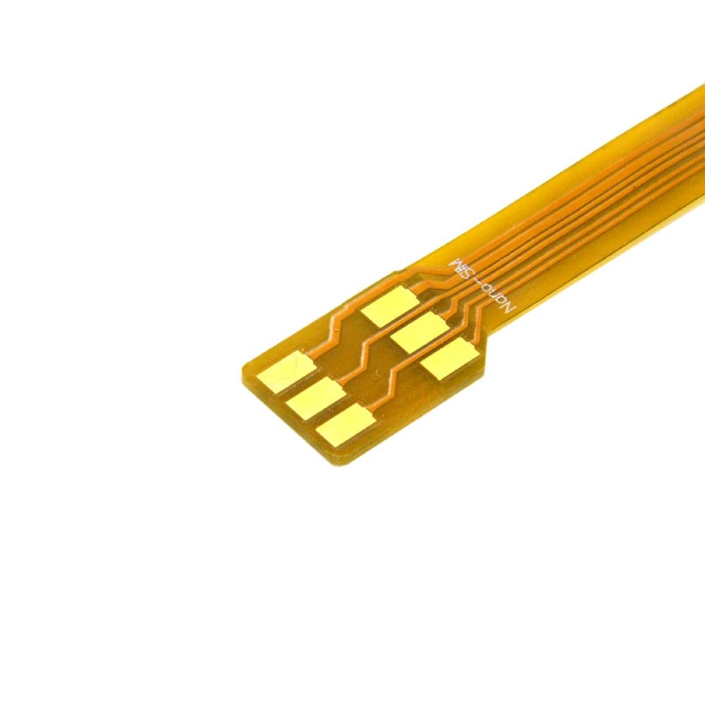 cablecc 10cm Micro SIM Card to Nano SIM Kit Male to Female Extension Soft Flat FPC Cable Extender