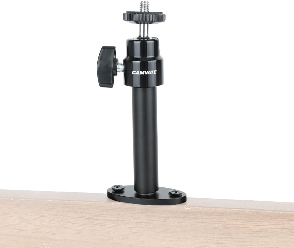 CAMVATE 1/4"-20 System(2 Pieces)-24007 Security Wall Mount with Mini Ball Head for CCTV Camera Surveillance